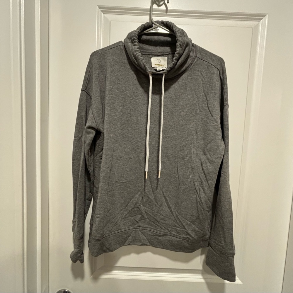 Aerie offline grey cowl neck sweatshirt size small